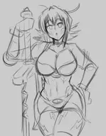 hack 1girl artist:nayaa blackrose sketch sword weapon wip // 1400x1800 // 534KB