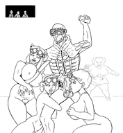 1boy 4girls afro artist:scorndude breast fellatio grab nipples nude penis regent scorn tagme the_outlast_trials wip // 2109x2292 // 1.1MB