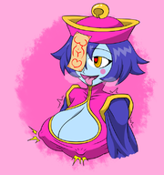 cleavage colored darkstalkers heart_pupils hsien-ko huge_breasts mind_control nipples talisman // 750x800 // 313KB