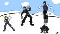 artist:nickmaycry colored final_fantasy final_fantasy_xv gladiolus_amicitia ignis_scientia noctis_lucis_caelum prompto_argentum snow snowball // 2136x1212 // 77KB