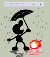 1boy artist:unknown donkey_kong_(series) foxfire mr._game_&_watch rain umbrella // 2000x2291 // 768KB