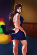 1girl a_hat_in_time anal_insertion animal_ears artist:linkzelda41 colored hat_adult hat_kid looking_at_viewer older virgin_killer_sweater // 990x1485 // 1.5MB