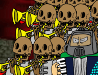 accordion animated artist:skai colored doom doomguy instrument meme parody revenant trumpet // 480x364 // 635KB