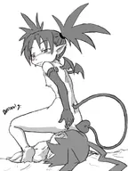 artist:bard-bot blush disgaea etna facesitting nude tail // 531x710 // 144KB