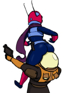 1boy 1girl ass colored commando facesitting gun huntress risk_of_rain weapon // 704x1000 // 231KB