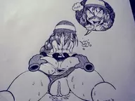 ahegao anus artist:unknown artist_signature ass ass_grab ass_spread blush disembodied_hand disembodied_hands face_view grabbing grabbing_ass heart-shaped_pupils imminent_sex lineart monochrome panties pov prone pussy pussy_juice risky_boots shantae_(series) skirt spreading sweat sweating text thick_thighs traditional traditional_medium wayforward // 4160x3120 // 3.4MB