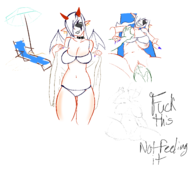 1girl artist:esao303 beach chair demon_girl hellene horns onirism penis sex sunglasses text umbrella vagial wings // 2311x2105 // 300KB