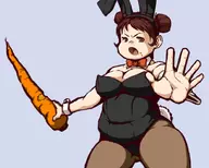 artist:taafee bunny_suit carrot cleavage colored fat fire_emblem fire_emblem_radiant_dawn huge_breasts meg // 1000x800 // 240KB