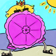 1girl artist:unknown beach joke_delivery princess_peach super_mario umbrella // 1000x1000 // 1.6MB