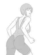 1girl artist:reptileye ass dead_or_alive dead_or_alive_6 leotard mila monochrome // 828x1050 // 248KB