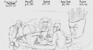 1girl 4boys aqua_teen_hunger_force artist:unknown crossover frylock julianne_stingray max persona persona_4 postal postal_dude sam_&_max spy team_fortress_2 teddie va-11_hall-a // 3347x1794 // 1.3MB