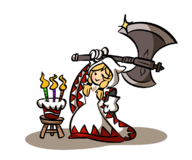 1girl axe blonde_hair cake candles colored final_fantasy gloves low_twintails smile stool twintails white_mage // 1200x1000 // 251KB