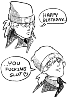 1boy artist:unknown birthday comic hat monochrome persona shinjiro_aragaki text // 1620x2160 // 1.2MB