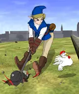 chicken colored comedic cuckoo humour link the_legend_of_zelda video_game violence // 1152x1370 // 872KB