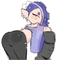 1girl artist:justdavefnd ass ass_focus bent_over colored huge_ass looking_back moai octoling octoling_girl shiver smile smiling smug splatoon // 880x920 // 536KB