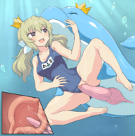 artist:jadf bestiality blush dolphin kafuru senran_kagura sex swimsuit x-ray // 1430x1440 // 1.2MB