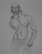 1boy artist:cagezed brad_armstrong lisa_(series) lisa_the_painful monochrome parody // 700x900 // 269KB