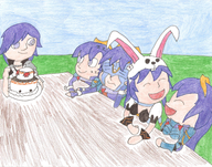 alternate_costume artist:boneyt birthday birthday_cake cake chrom colored fire_emblem fire_emblem_awakening lucina text // 1496x1173 // 3.8MB