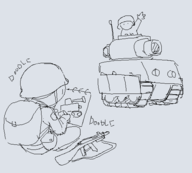 2boys advance_wars artist:grey gun soldier tank vehicle // 532x479 // 14KB