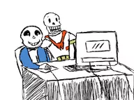 colored computer grin papyrus sans skeleton undertale // 800x600 // 266KB