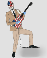 1boy artist:unknown colored dallas guitar mask payday // 1000x1225 // 318KB