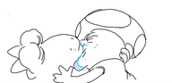 artist:unknown kissing meme parody super_mario toad yoshi // 640x309 // 57KB