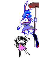 2girls artist:unknown breasts cleavage mallet rabbit_ears ringo seiran touhou // 132x197 // 16KB