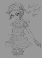 1girl animal_crossing artist:misterskits blue_eyes gijinka looking_at_viewer muffy personification sketch // 700x969 // 300KB