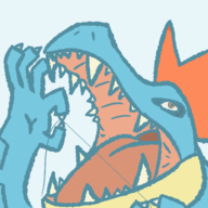 colored feraligatr flossing pokemon teeth // 500x500 // 89KB