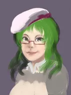 colored fairy_fencer_f glasses green_hair tomoe_(fairy_fencer_f) // 597x800 // 87KB