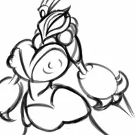 artist:unknown huge_breasts kingdom_hearts kingdom_hearts_3d_dream_drop_distance lineart monochrome nipples queen_buzzerfly // 800x800 // 58KB