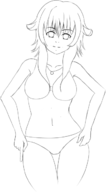 1girl kingdom_hearts kingdom_hearts_iii lineart necklace olette smile swimsuit // 362x654 // 57KB