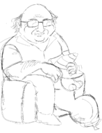 1boy 1girl artist:unknown bald chair danny_devito fellatio glasses sitting super_mario vivian // 1022x1333 // 313KB