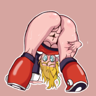 1girl artist:kirv_art ass bottomless mega_man_(series) roll // 2048x2048 // 1.0MB