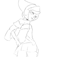 1girl cosplay danganronpa danganronpa_v3_killing_harmony dark_magician_girl himiko_yumeno looking_back short_hair sketch yu-gi-oh! // 1024x1024 // 120KB