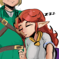 1boy 1girl artist:justdavefnd colored link malon ocarina_of_time sleep the_legend_of_zelda // 700x700 // 556KB