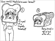 1girl artist:marielx bread dialogue food madeleine multiple_poses text text_dialogue // 800x600 // 11KB