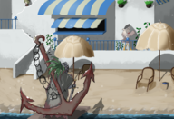 1boy 2girls anchor artist:unknown beach black_souls grimm harpy looking_at_partner monster_girl sitting // 2500x1700 // 3.1MB