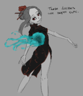 artist:misterskits chinese_new_year_collab_2018 collab colored marie_korbel peacock qipao skullgirls text // 1000x1159 // 351KB