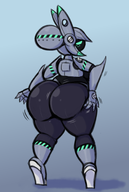 1girl artist:wolfeinstein ass ass_focus ass_grab charlotte colored grabbing_ass grabbing_own_ass hair huge_ass looking_at_viewer looking_back not_vidya oc robot robot_girl // 1000x1485 // 545KB