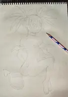 1girl artist:unknown ass disgaea etna nude queen_of_v_2025 traditional_medium // 2693x3812 // 2.5MB