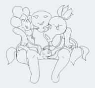 1boy after_fellatio arm_around_shoulders artist:grey cum fellatio hand_on_balls oral peashooter plant plants_vs._zombies sketch sunflower sunflower_kid // 557x517 // 11KB