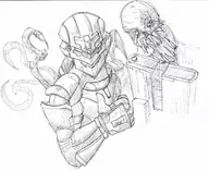 artist:vbb dead_space isaac_clarke necromorph thumbs_up wip // 1552x1264 // 277KB