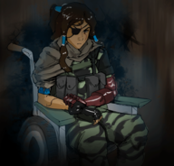 1girl avatar colored cosplay female grimace korra metal_gear_solid metal_gear_solid_v mgsv venom_snake wheelchair // 944x905 // 374KB