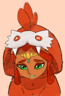 artist:speakyfag breath_of_the_wild colored gerudo hoodie reaction_image riju the_legend_of_zelda // 258x382 // 140KB