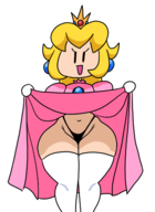 1girl artist:ad-sink-0 princess_peach super_mario thong upskirt // 1053x1449 // 272KB