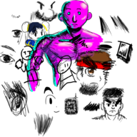 chun-li colored eyes mario ryu sketch street_fighter supe_mario // 1000x1000 // 797KB