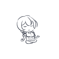 1girl aradia artist:waitingforgames chibi meditation night_of_revenge // 500x500 // 24KB