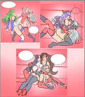 artist:juju camilla comic edelgard final_fantasy fire_emblem kid_icarus palutena tifa_lockhart wip wrestling // 885x1000 // 661KB