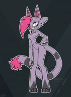 1girl anthro artist:ebvert breasts grin looking_at_viewer navel nude nyafia palworld pussy sharp_teeth small_breasts yellow_eyes // 2250x3060 // 1003KB